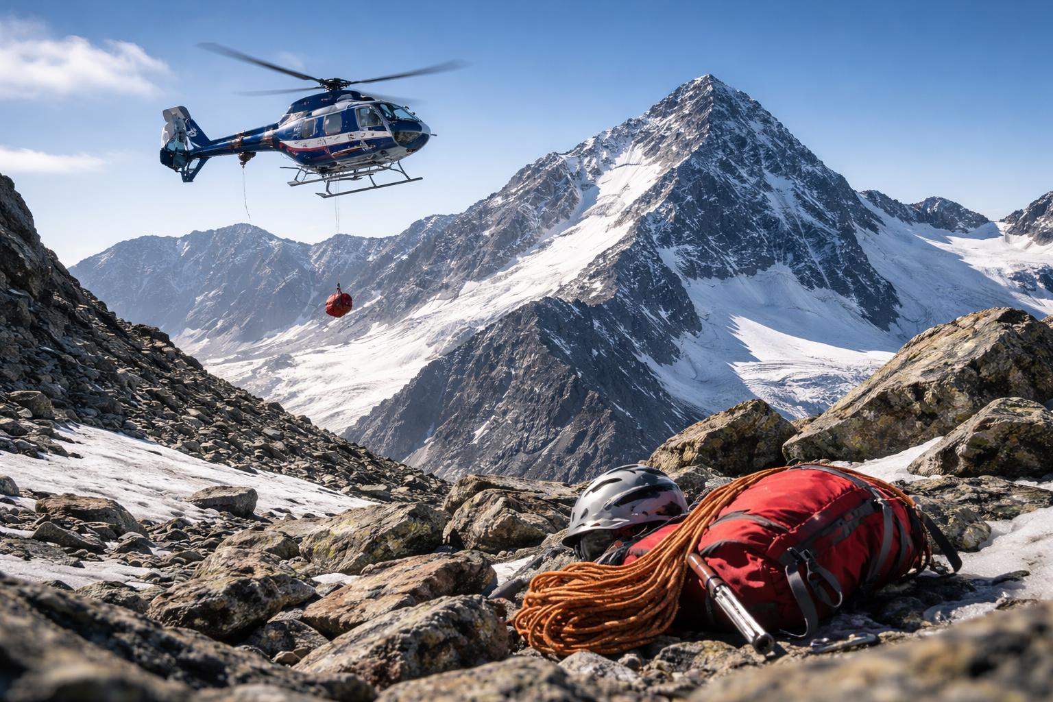 Redaktionelle Szene zum Thema „Deutscher Bergsteiger stürzt auf der Wildspitze tödlich ab“