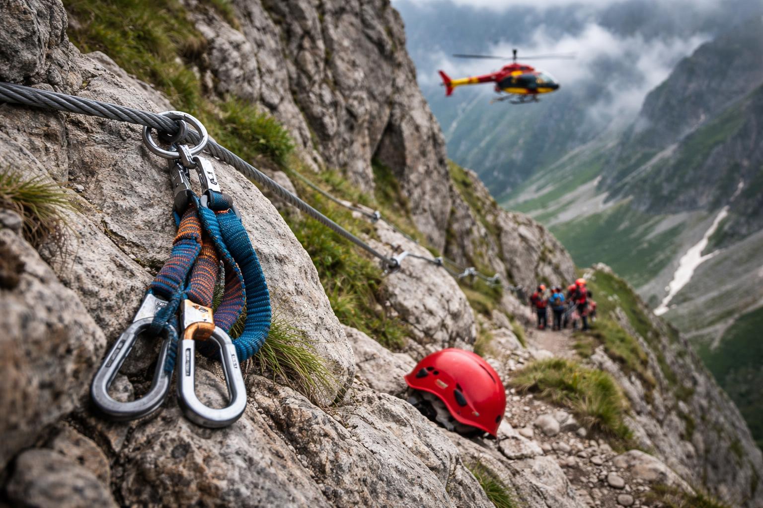 Redaktionelle Szene zum Thema „Deutscher Urlauber stürzt am Mindelheimer Klettersteig tödlich ab“