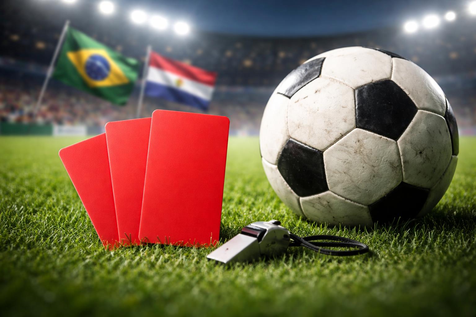 Redaktionelle Szene zum Thema „Die wildesten Roten Karten der WM-Geschichte“