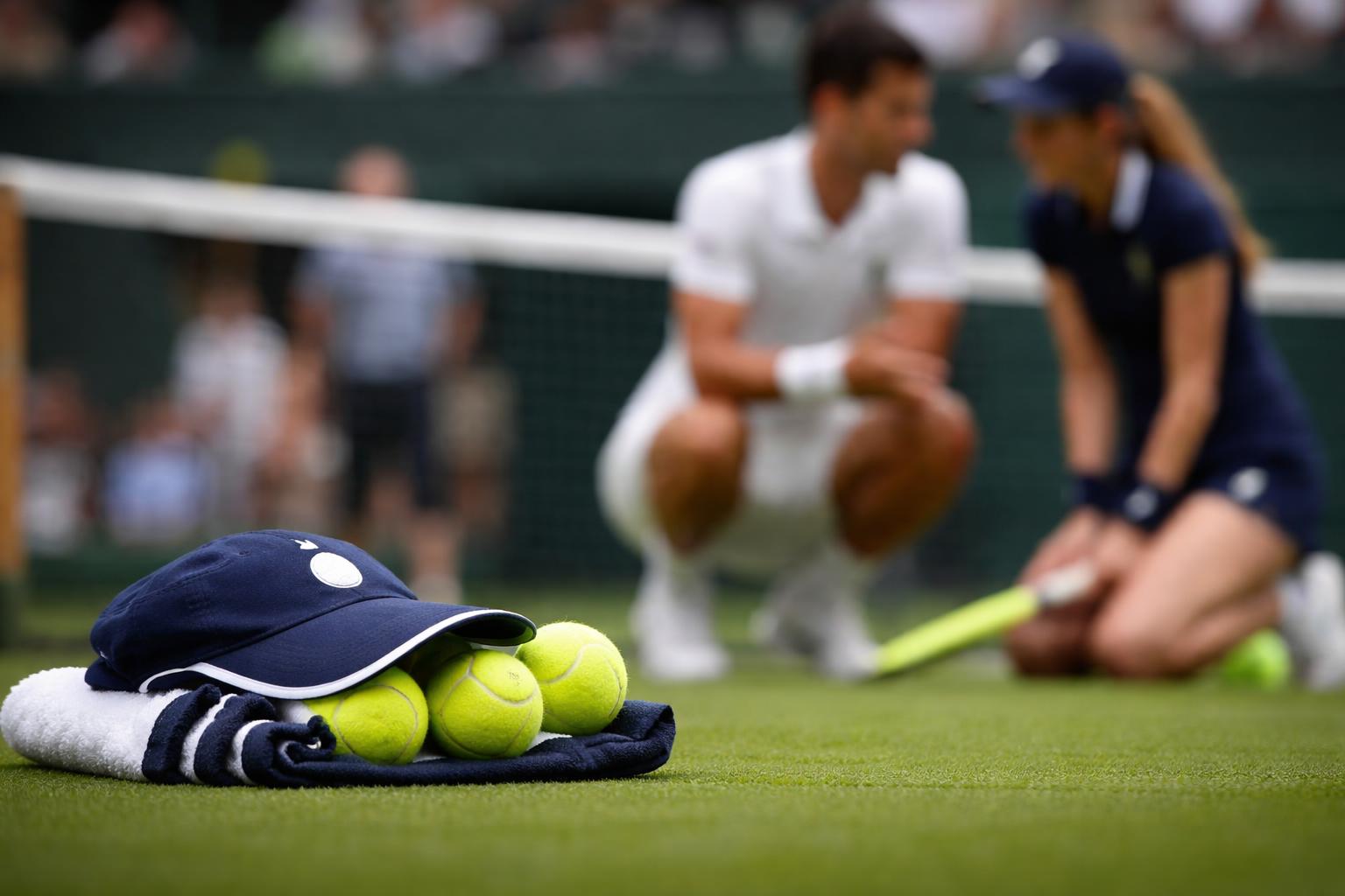 Redaktionelle Szene zum Thema „Djokovic entschuldigt sich nach Scherz mit Ballmädchen in Wimbledon“