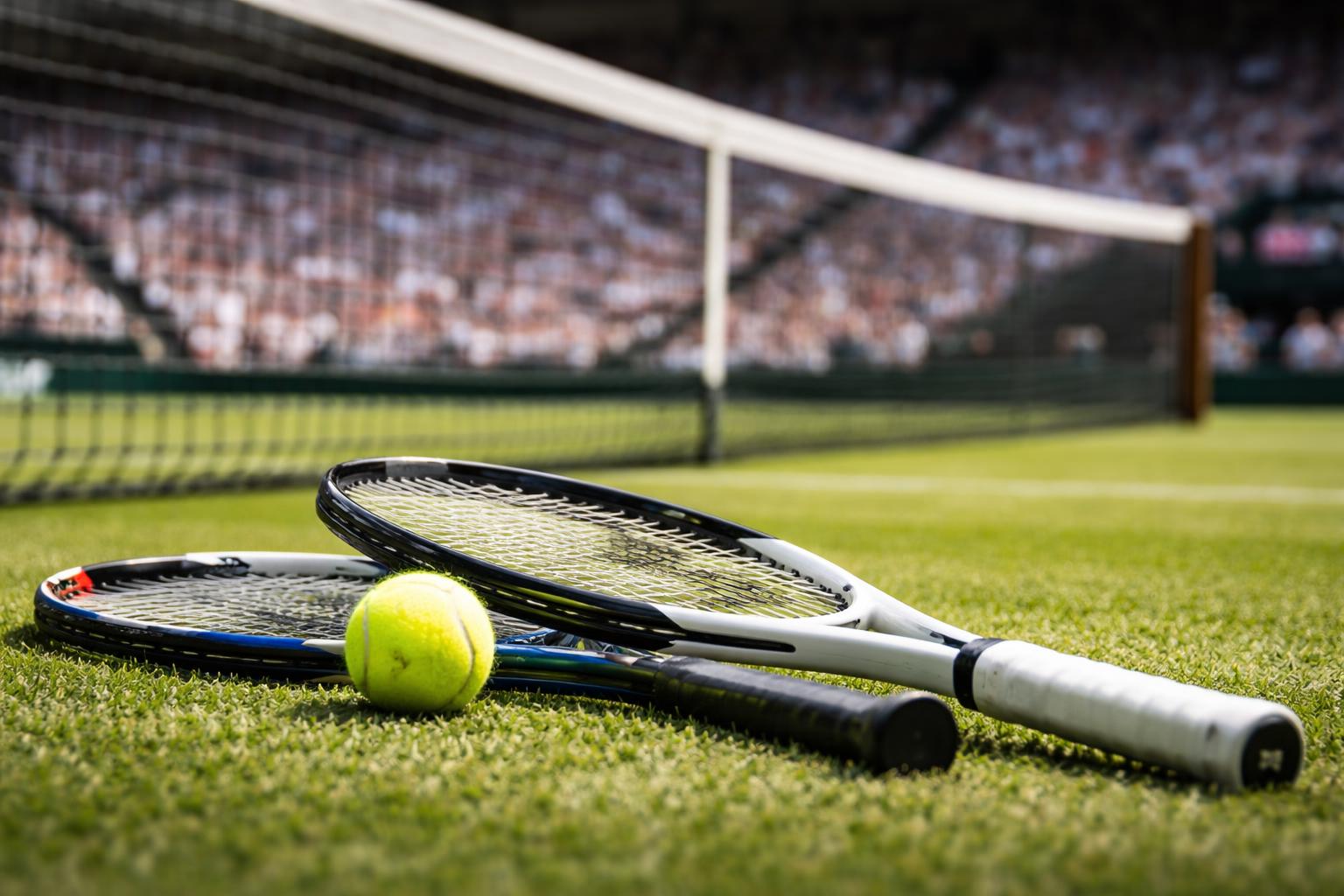 Redaktionelle Szene zum Thema „Djokovic ringt Auger-Aliassime nieder und steht im Wimbledon-Halbfinale“