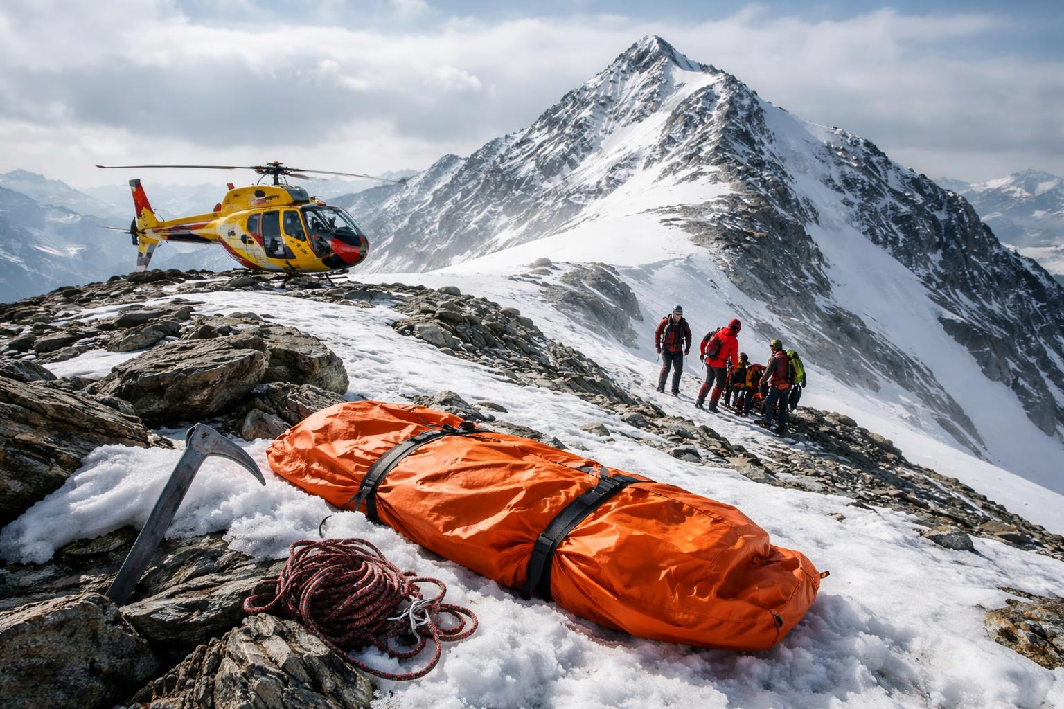 Redaktionelle Szene zum Thema „Drei Bergsteiger am Gran Paradiso tödlich verunglückt“