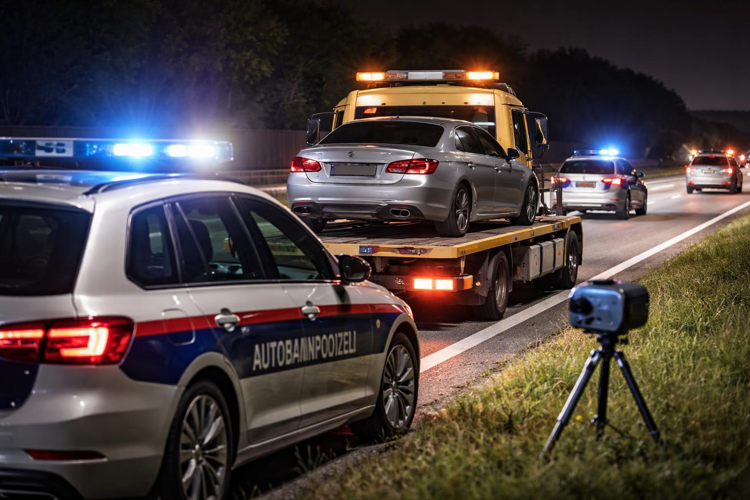 Redaktionelle Szene zum Thema „Drei Raser auf der S3 gestoppt: Ein Auto beschlagnahmt“