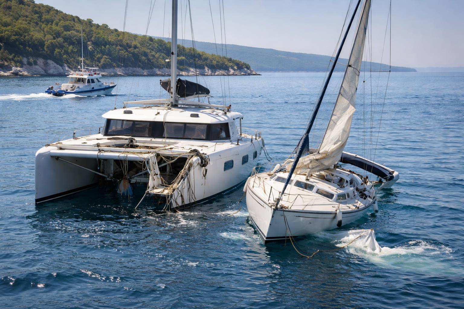 Redaktionelle Szene zum Thema „Drei Tote nach Kollision von Katamaran und Segelboot vor kroatischer Küste“