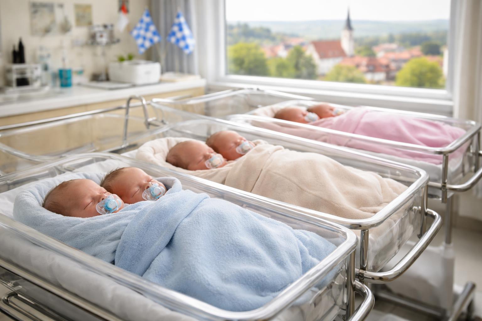 Redaktionelle Szene zum Thema „Drei Zwillingsgeburten ohne künstliche Befruchtung in Bayern“