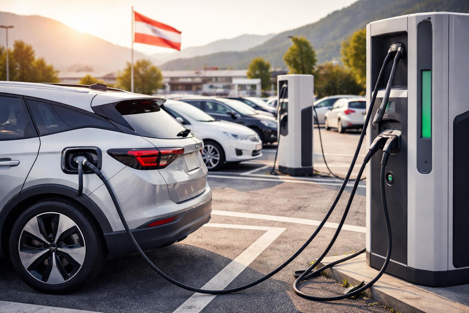 Redaktionelle Szene zum Thema „E-Autos legen in Österreich zu – doch das Ziel von einer Million bis 2030 bleibt ambitioniert“