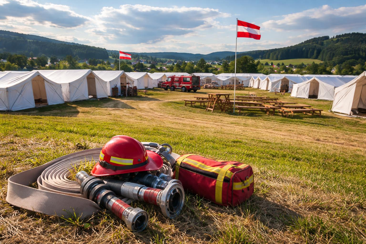Redaktionelle Szene zum Thema „Eberschwang rüstet sich für das Bezirks-Feuerwehrjugendlager“