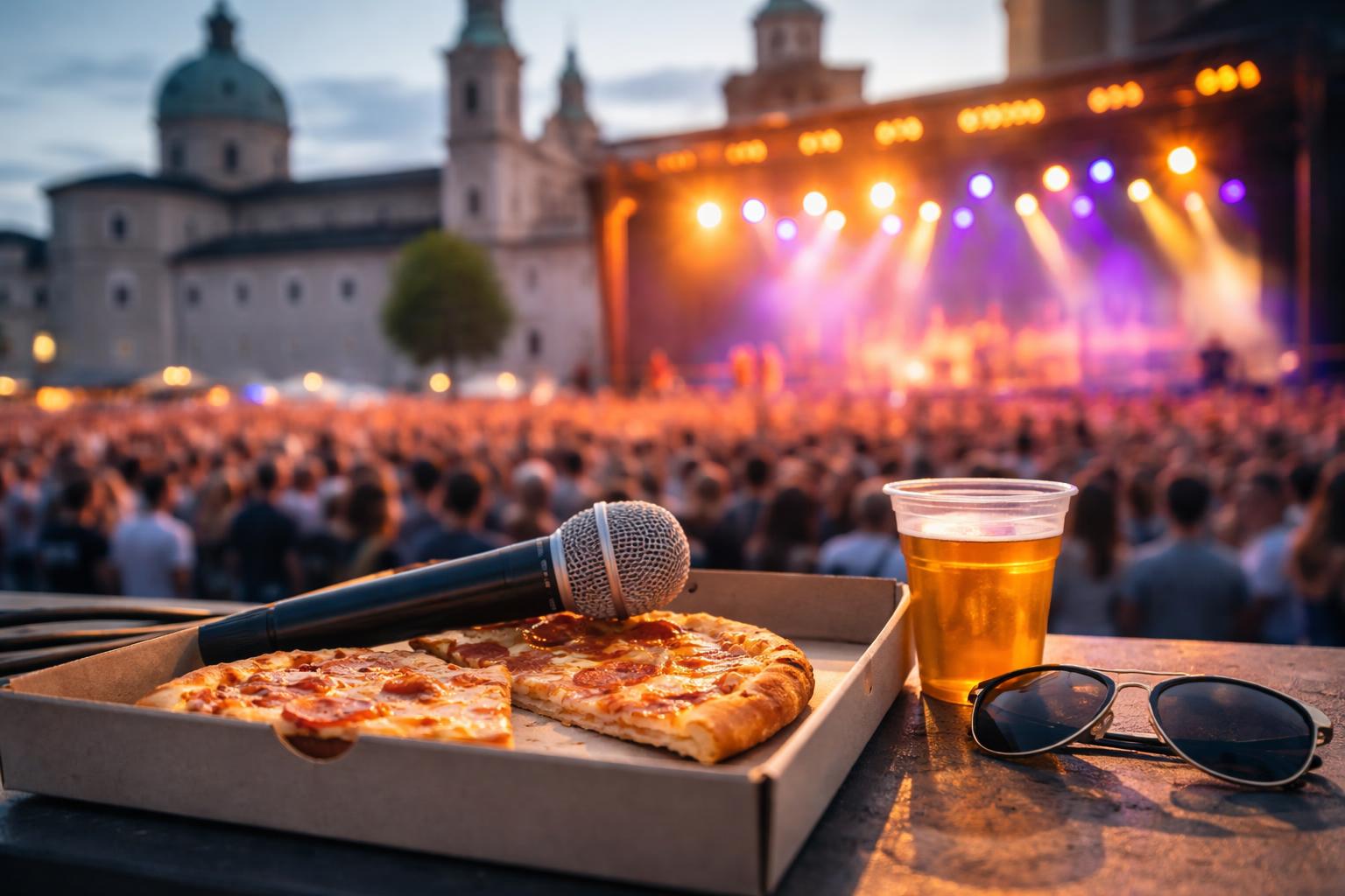 Redaktionelle Szene zum Thema „Edtstadler macht bei Pizzera-Konzert einen Scherz über „Guilty Pleasure““