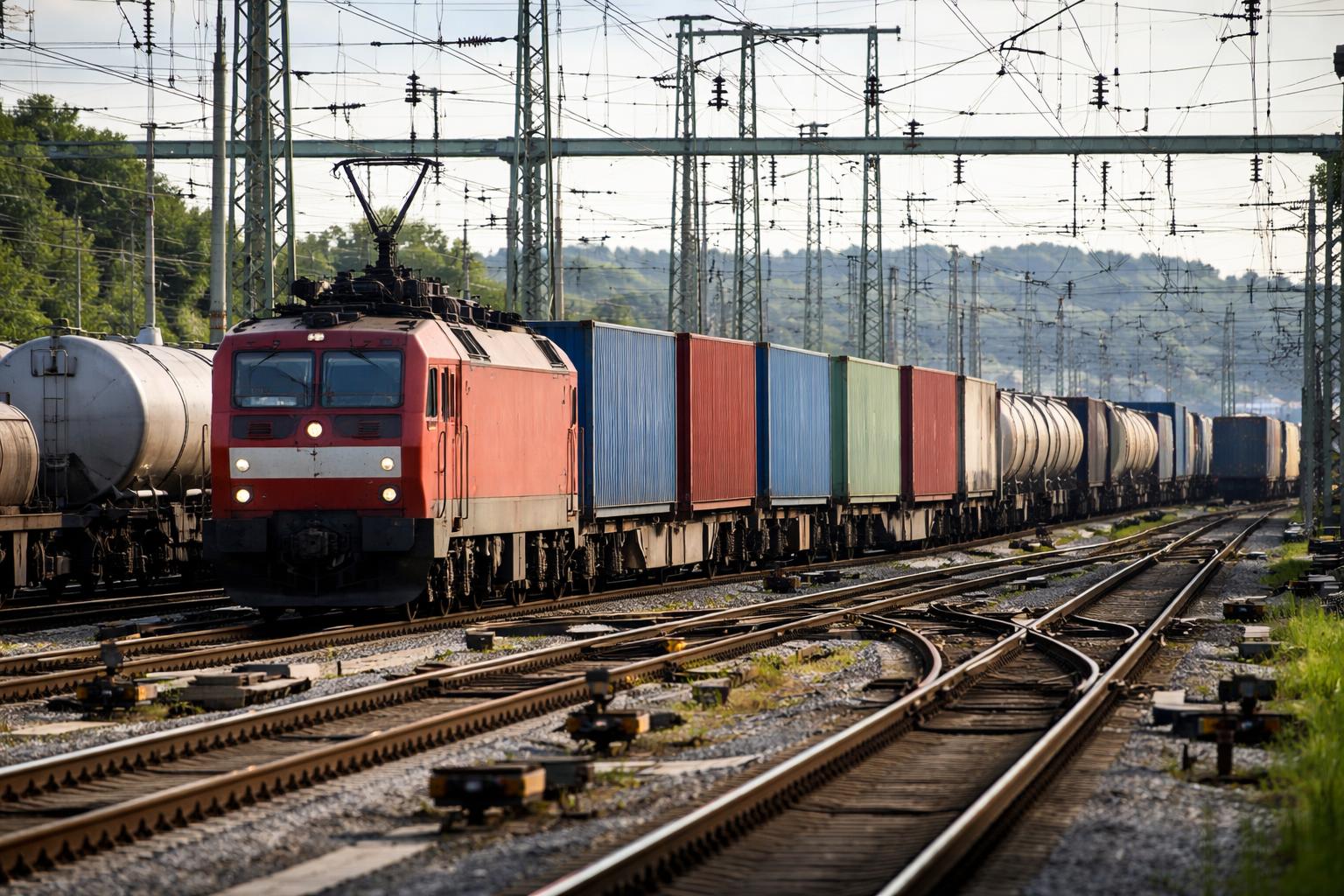 Redaktionelle Szene zum Thema „Ein Güterzug zeigt, warum die Bahn ihre Ziele verfehlt“