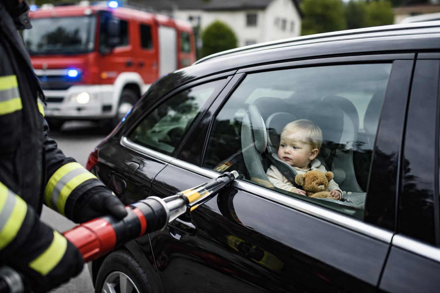 Redaktionelle Szene zum Thema „Einjähriges Kind in Wolfurt aus versperrtem Auto befreit“