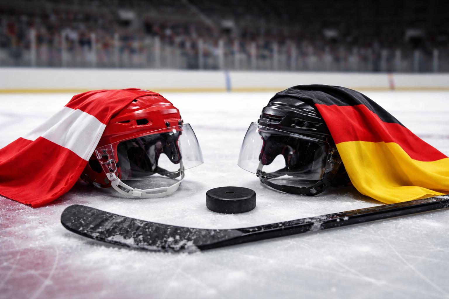Redaktionelle Szene zum Thema „Eishockey-WM: Österreich verliert gegen Deutschland und verpasst das Viertelfinale“