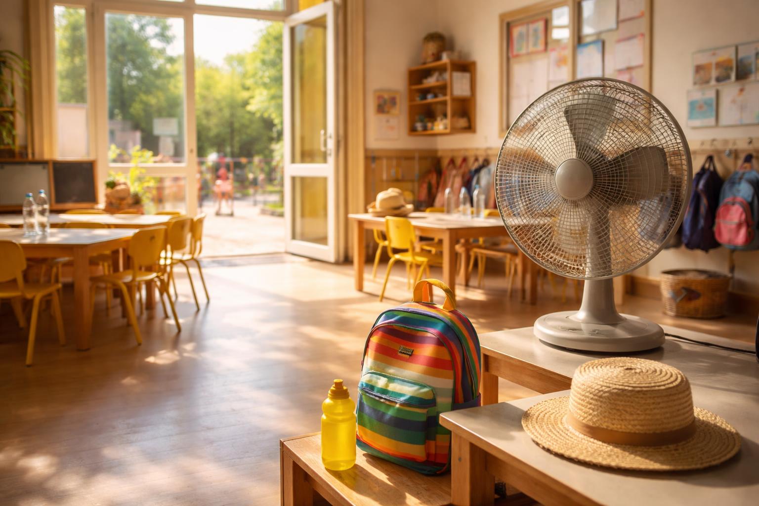 Redaktionelle Szene zum Thema „Erste Schulen bieten bei Hitze frühere Abholung an“