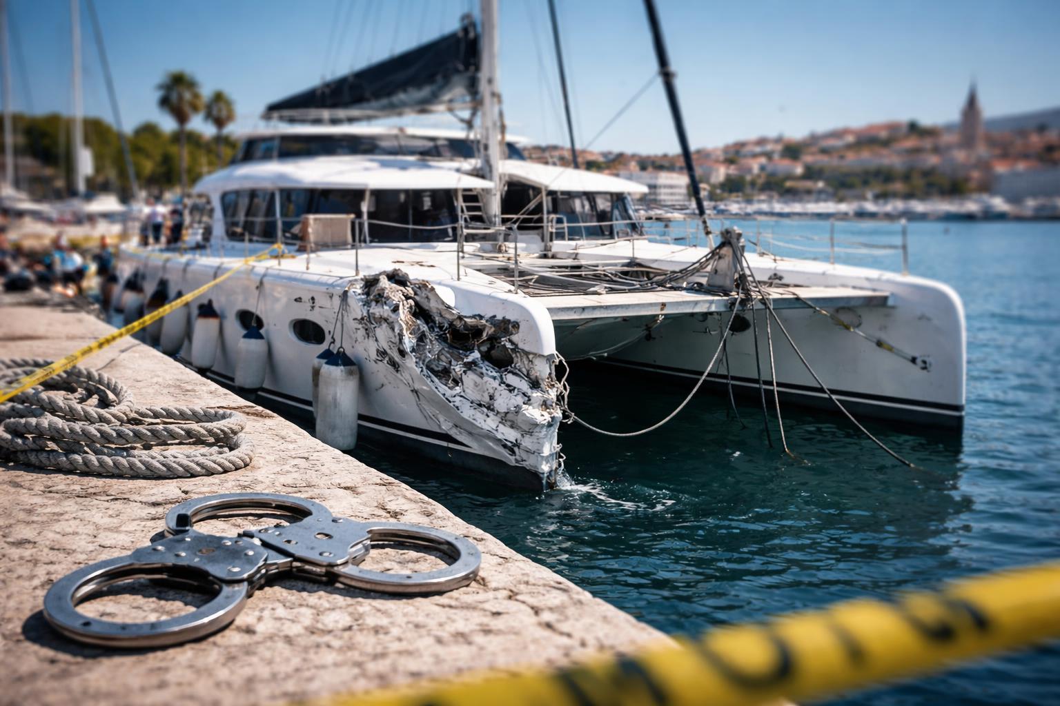 Redaktionelle Szene zum Thema „Erster Offizier nach Katamaran-Unglück bei Split in Haft“