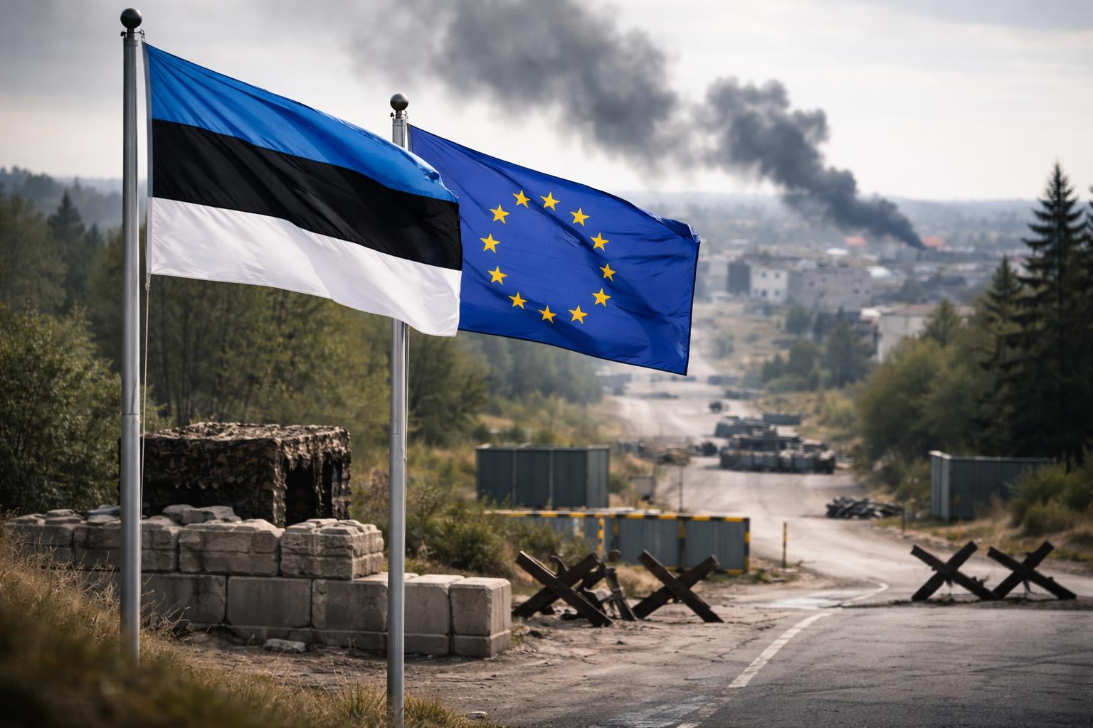 Redaktionelle Szene zum Thema „Estlands Regierungschef warnt vor falschen Hoffnungen auf rasches Kriegsende“