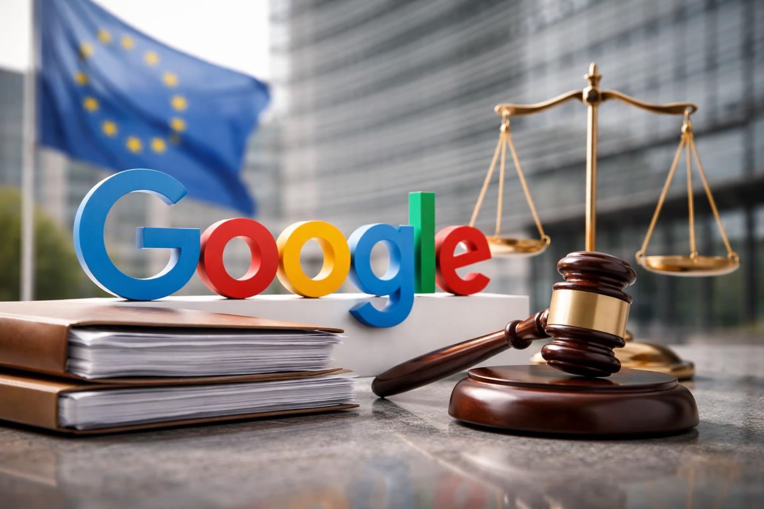 Redaktionelle Szene zum Thema „EU bereitet hohe Millionenstrafe gegen Google vor“