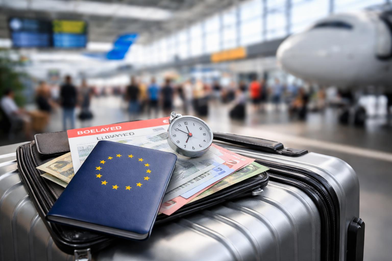 Redaktionelle Szene zum Thema „EU lässt geplante Kürzungen bei Fluggastrechten fallen“