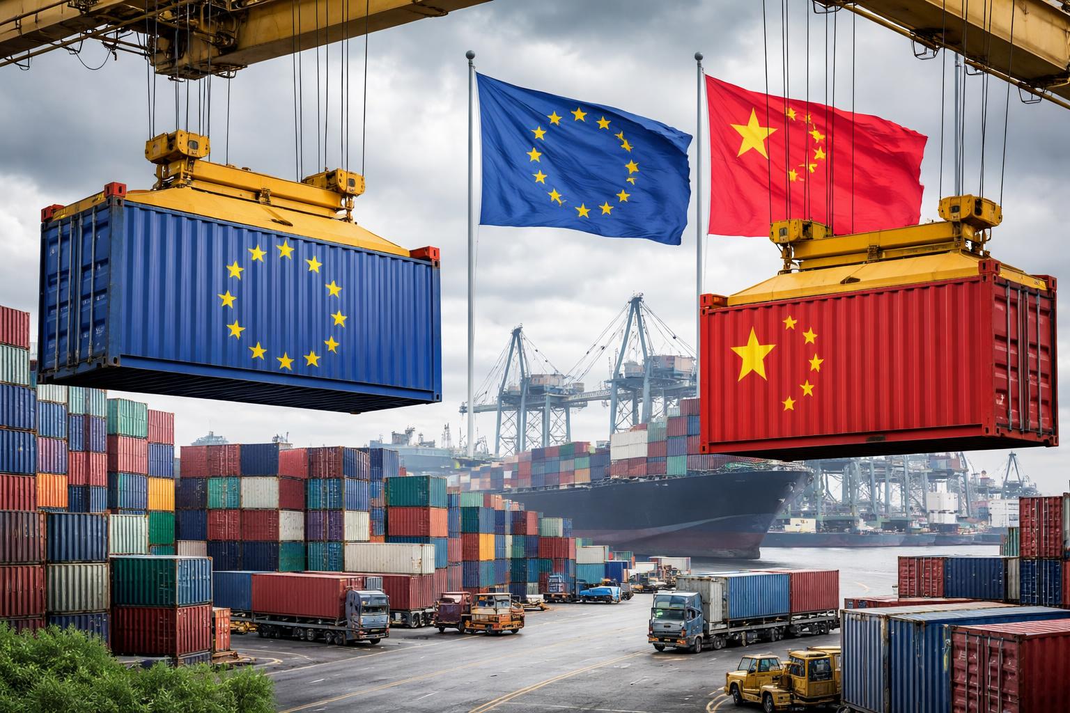 Redaktionelle Szene zum Thema „EU ringt mit Chinas Exportflut – und fürchtet den offenen Konflikt“