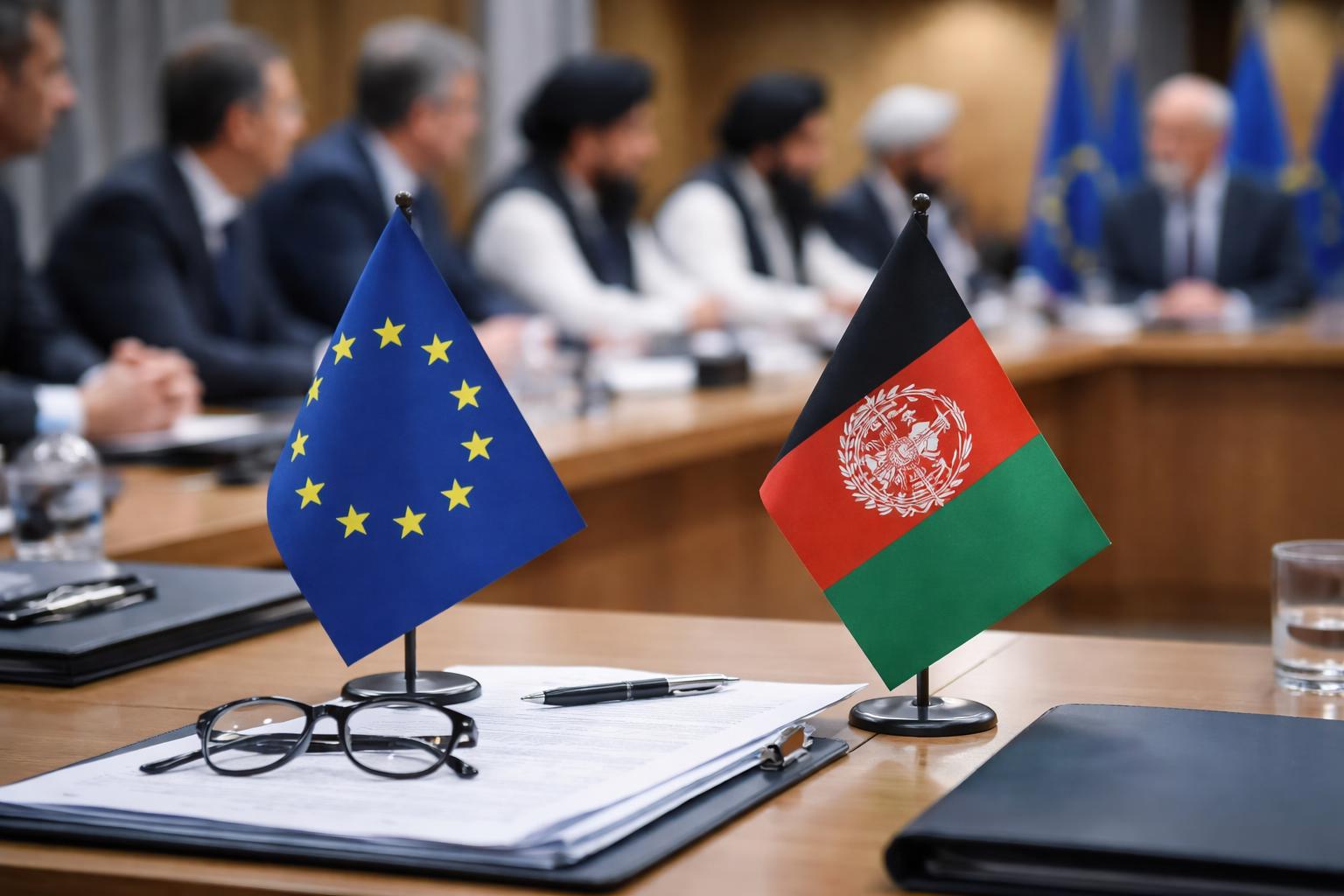 Redaktionelle Szene zum Thema „EU ringt mit Taliban-Gesprächen über Rückführungen“