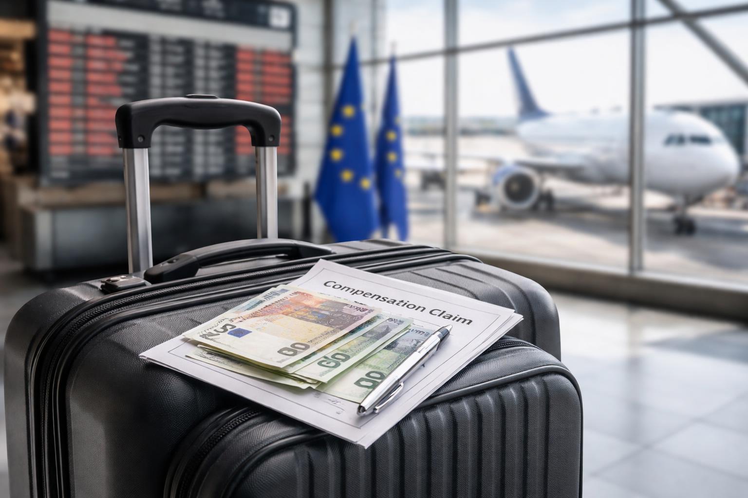Redaktionelle Szene zum Thema „EU verschärft und vereinfacht Fluggastrechte bei Handgepäck und Verspätungen“
