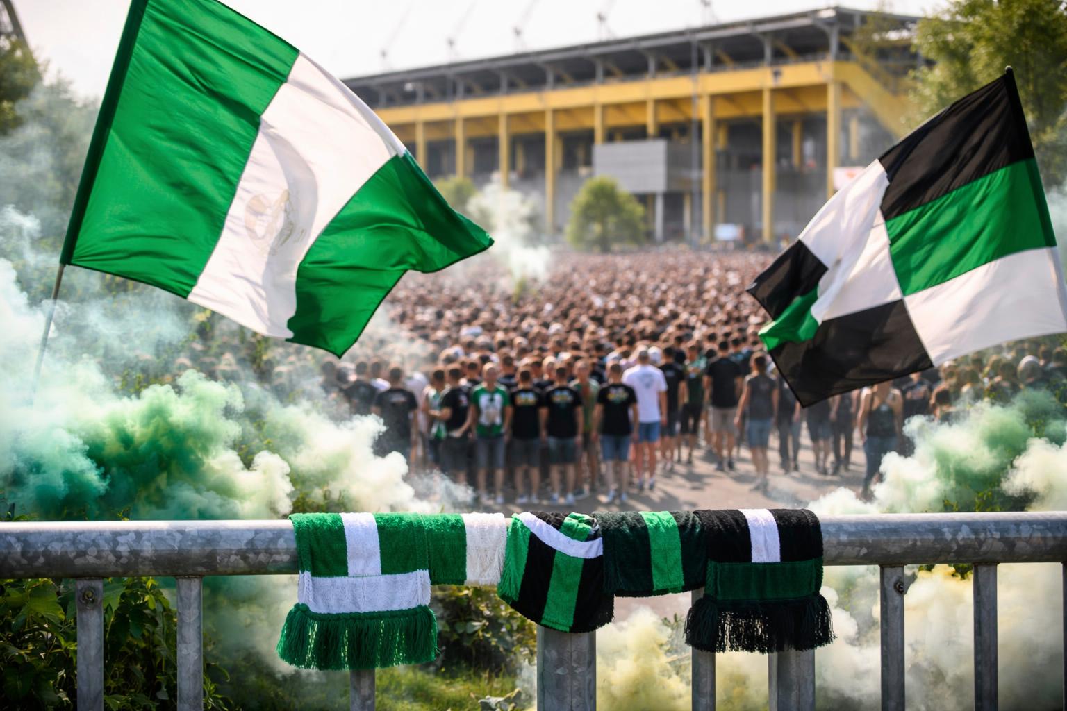 Redaktionelle Szene zum Thema „Fanfreundschaft sorgt am Tivoli für großes Fußballfest“