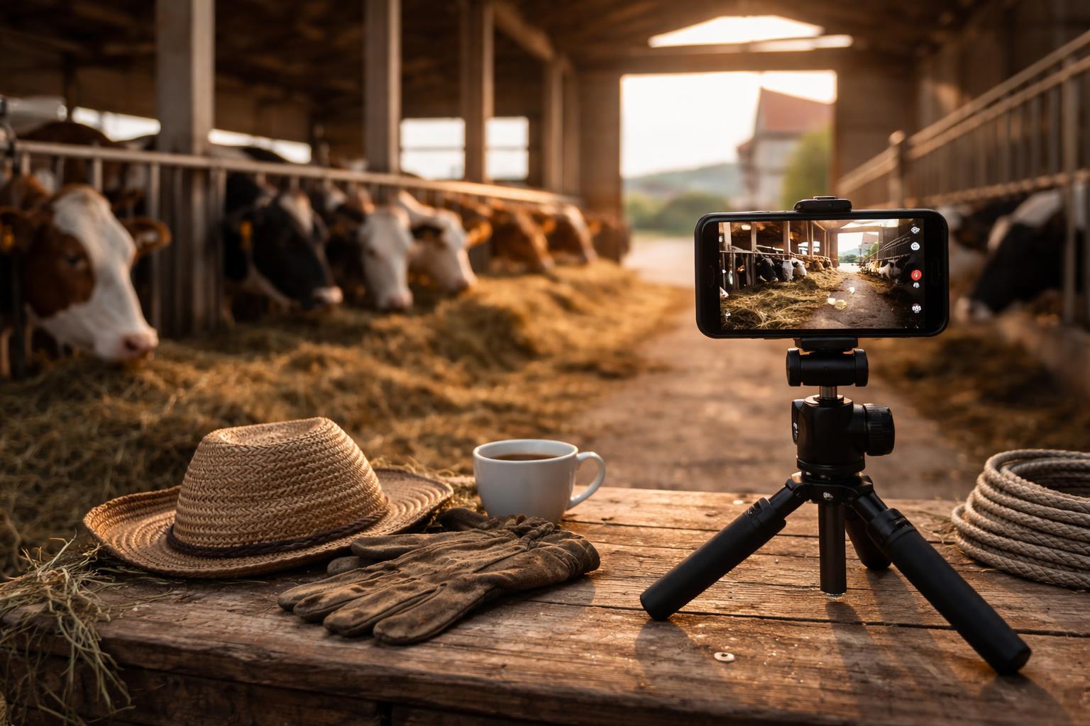 Redaktionelle Szene zum Thema „Farmfluencer geben Einblick in den Alltag zwischen Stall und Smartphone“