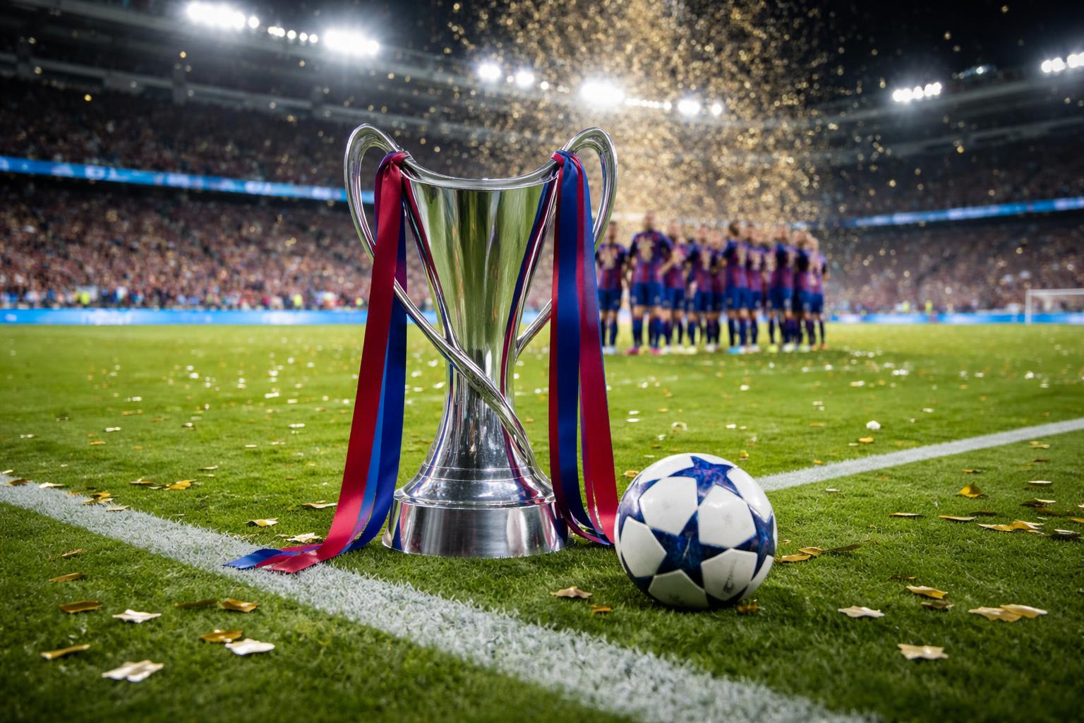 Redaktionelle Szene zum Thema „FC Barcelona feiert klaren Sieg im Champions-League-Finale der Frauen“