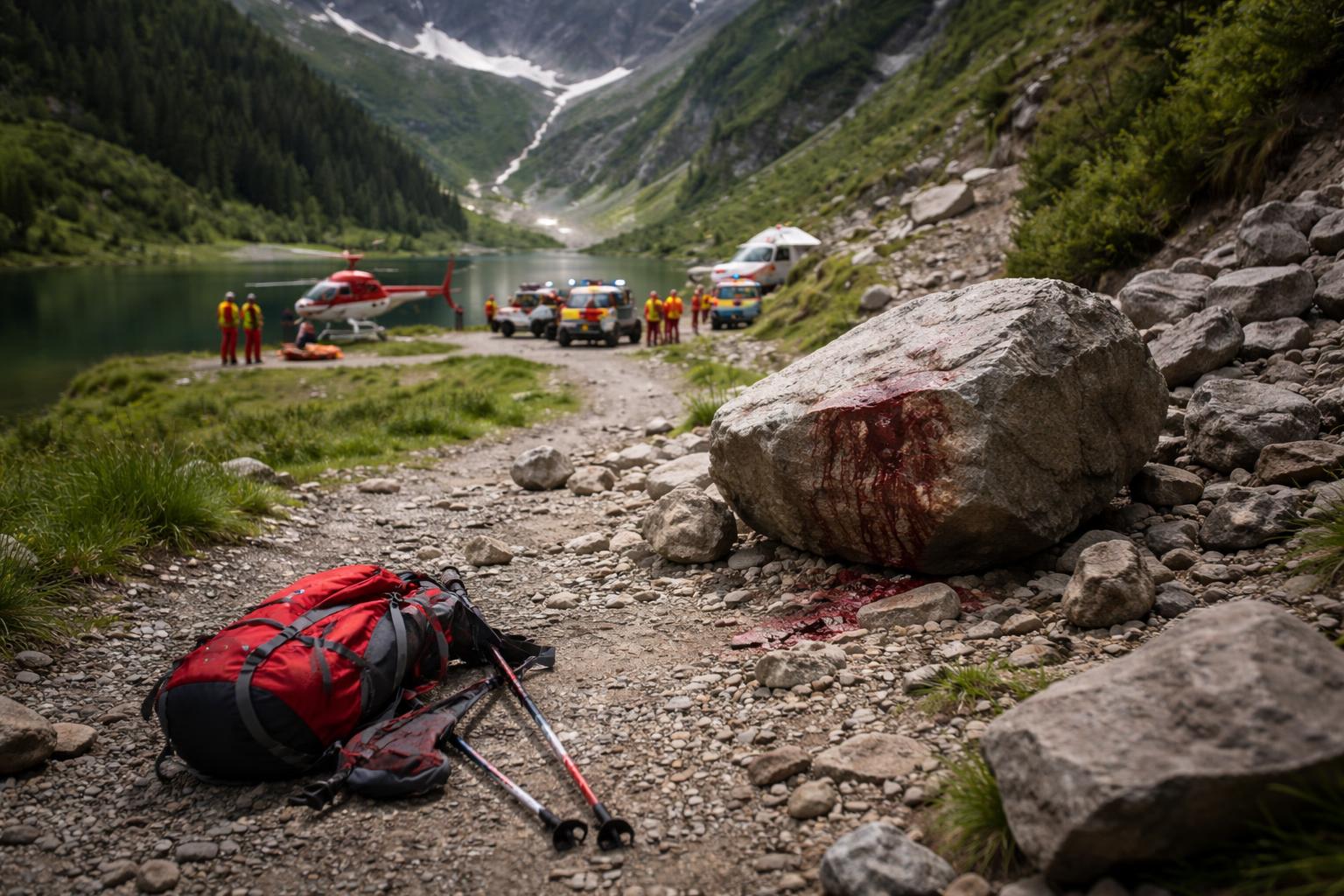 Redaktionelle Szene zum Thema „Felsbrocken trifft Wanderin im Großarltal tödlich“
