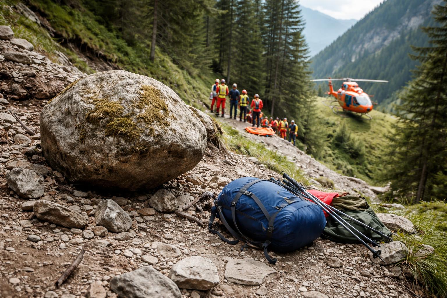 Redaktionelle Szene zum Thema „Felsbrocken trifft Wanderin in Hüttschlag tödlich“