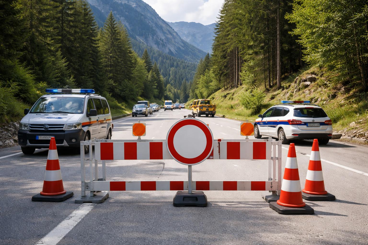 Redaktionelle Szene zum Thema „Fernpass-B179 in Tirol zu Ferienbeginn kurzzeitig gesperrt“