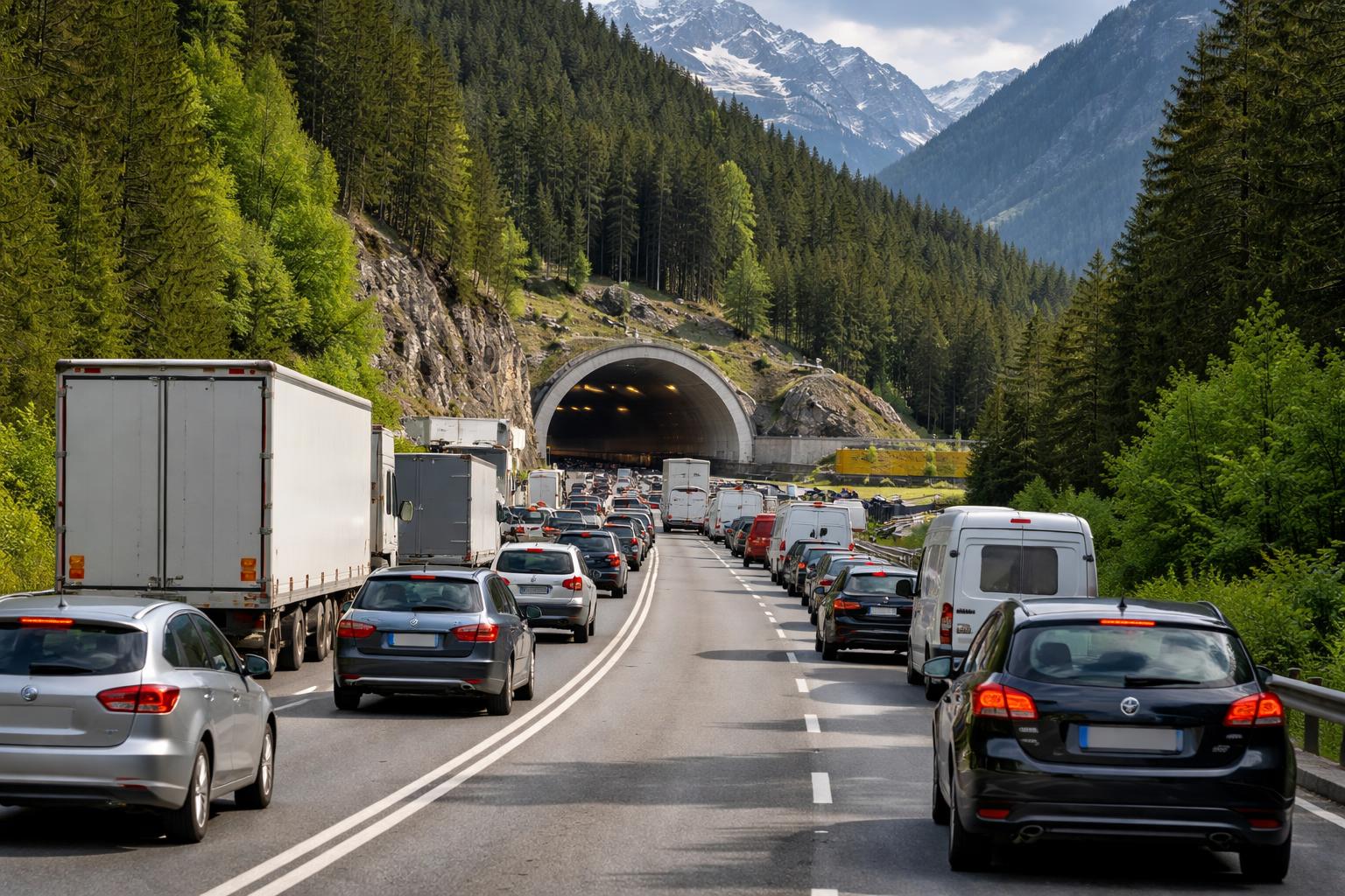 Redaktionelle Szene zum Thema „Fernpass-Tunnel dürfte Verkehr in Tirol nicht verringern“