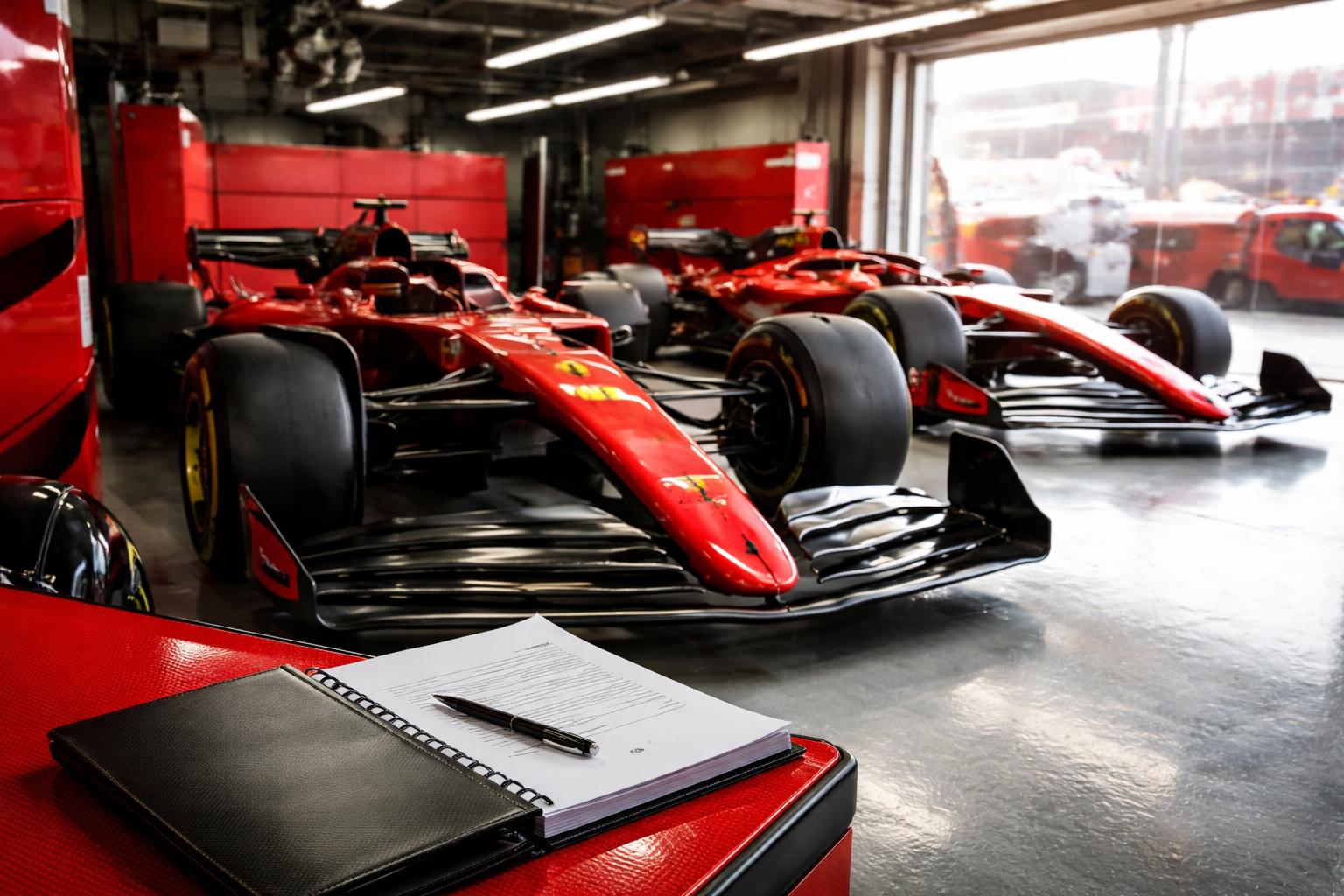 Redaktionelle Szene zum Thema „Ferrari plant weiter mit Hamilton über 2026 hinaus“