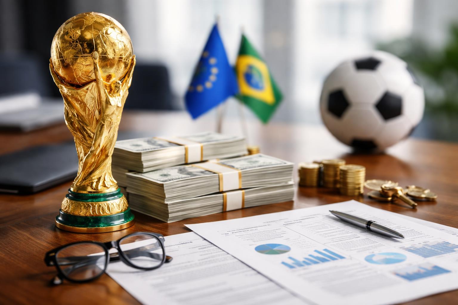 Redaktionelle Szene zum Thema „FIFA plant Verkauf von WM-Rechten an Investoren“
