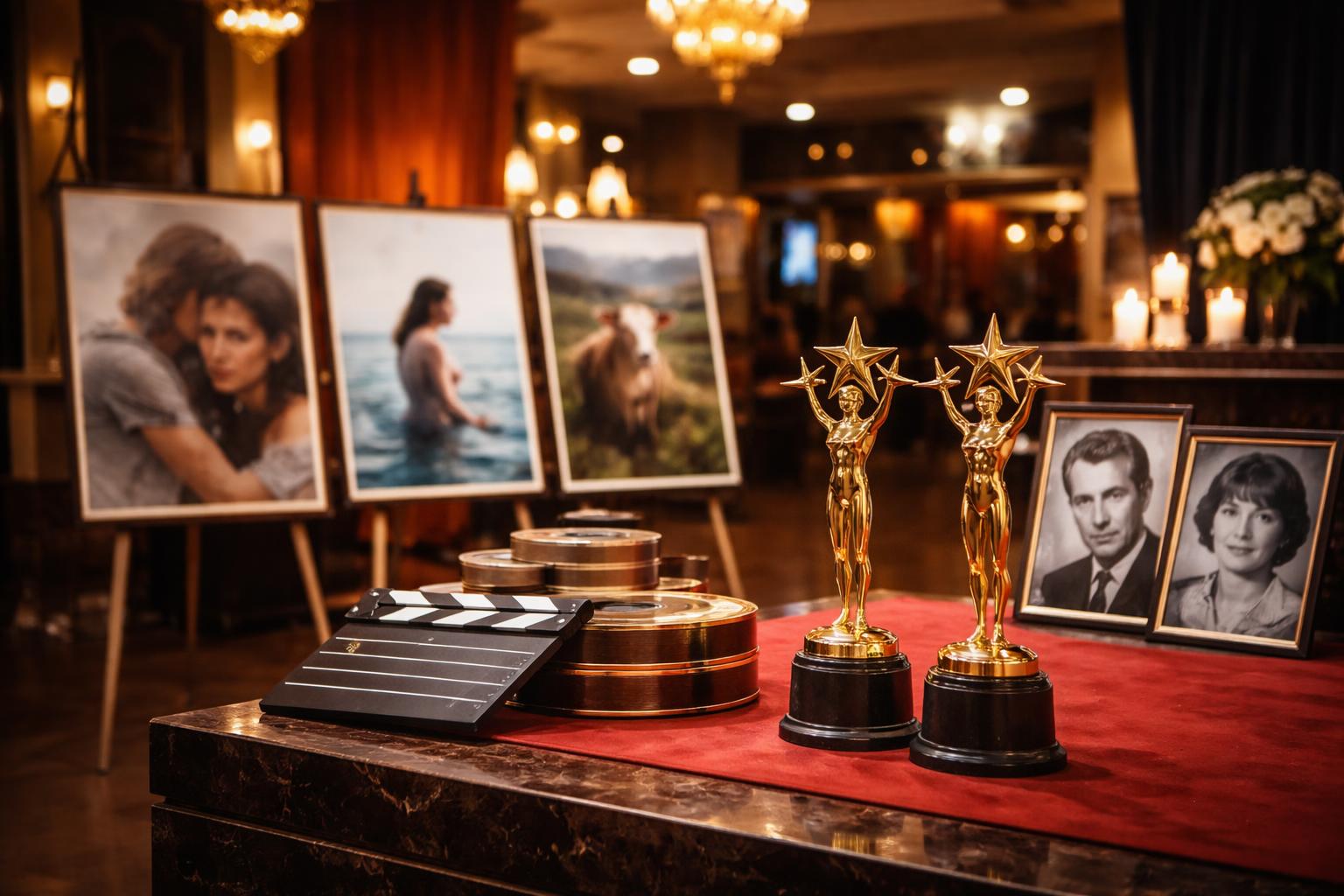 Redaktionelle Szene zum Thema „Filmpreise im Urania-Kino und Jubiläen für Peter Alexander und Ingeborg Bachmann“