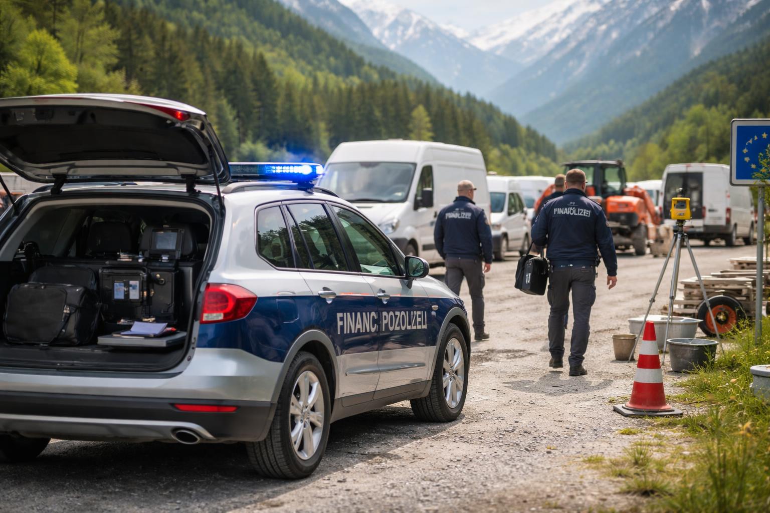 Redaktionelle Szene zum Thema „Finanzpolizei nimmt Grenzfirmen in der Steiermark und Kärnten ins Visier“