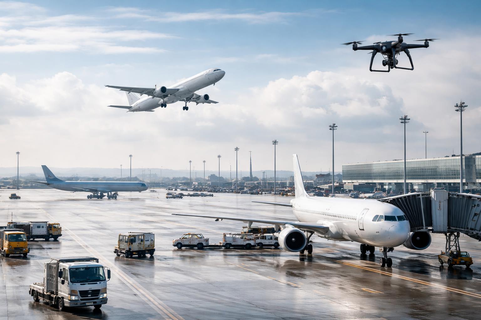 Redaktionelle Szene zum Thema „Flugverkehr in München nach Drohnensichtung wieder aufgenommen“