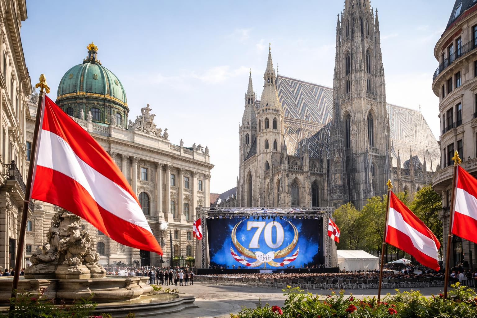 Redaktionelle Szene zum Thema „FPÖ feiert 70 Jahre mit Festakt in Hofburg und vor dem Stephansdom“