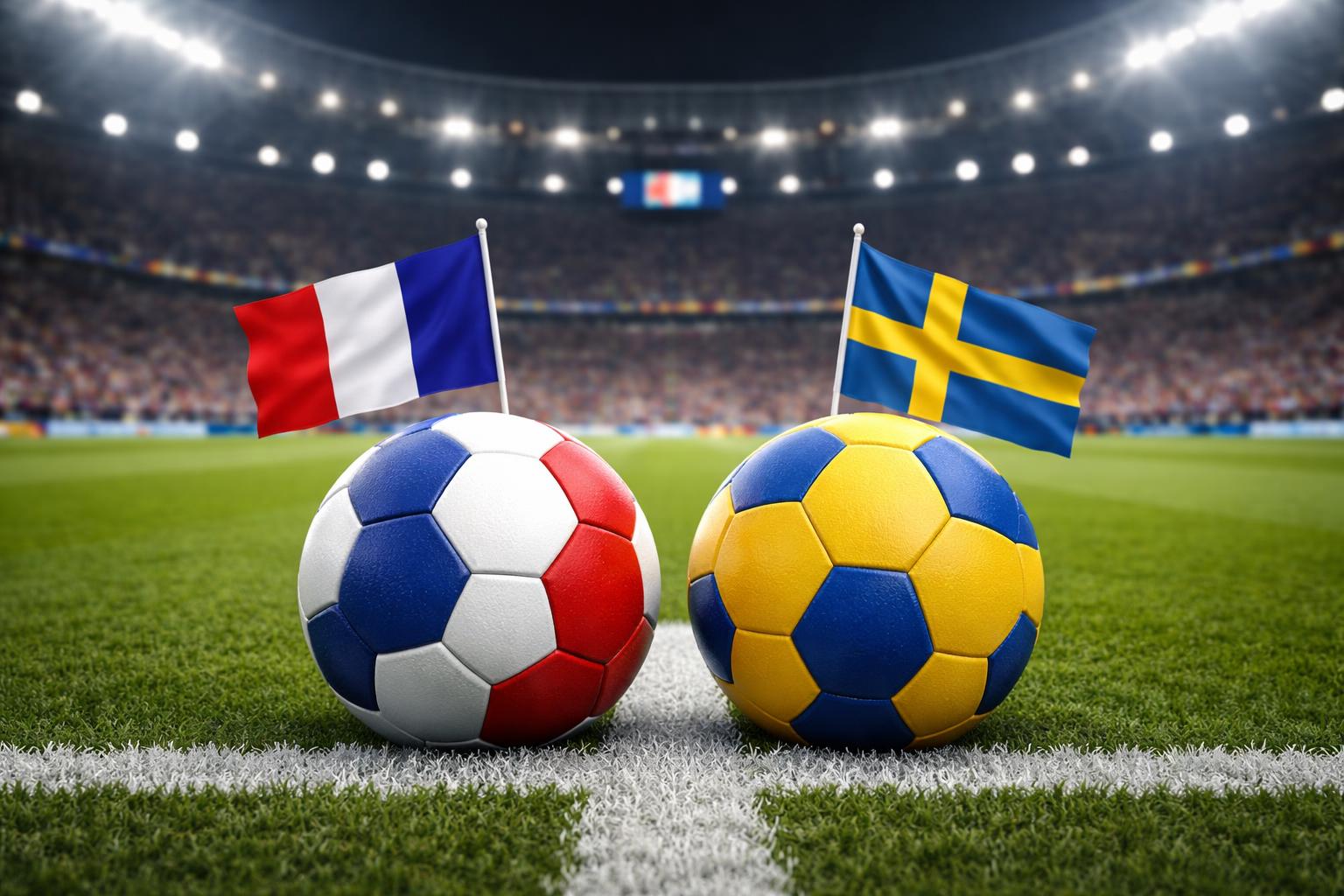 Redaktionelle Szene zum Thema „Frankreich gegen Schweden im WM-Sechzehntelfinale: Wer zieht ins Achtelfinale ein?“