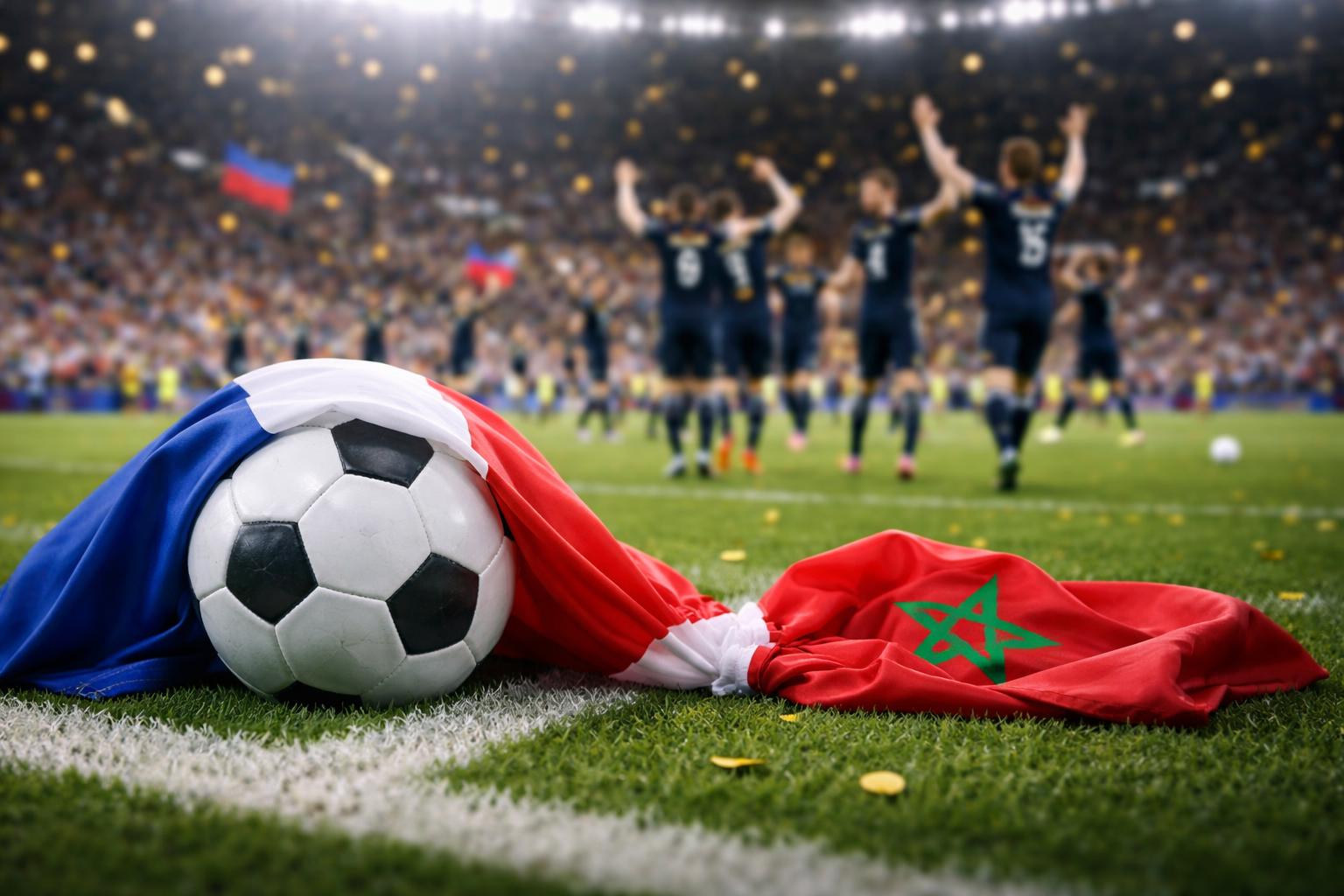 Redaktionelle Szene zum Thema „Frankreich im Halbfinale: Presse feiert klaren Sieg gegen Marokko“