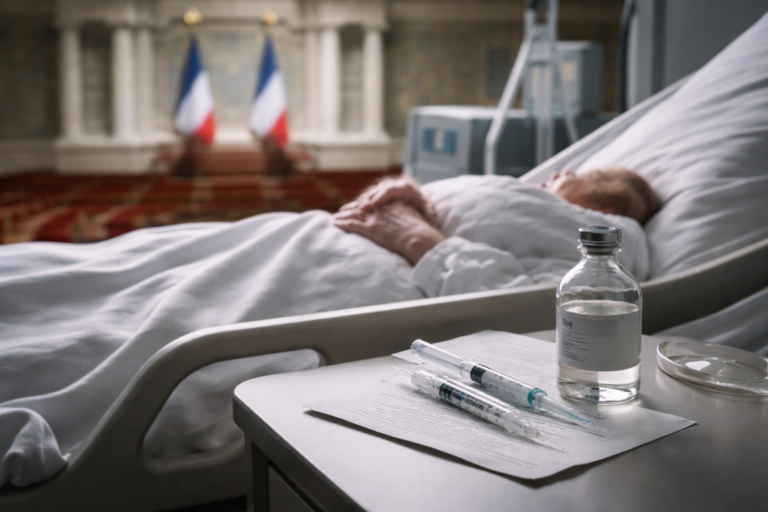 Redaktionelle Szene zum Thema „Frankreich schafft neuen Rahmen für assistierten Suizid bei Schwerkranken“