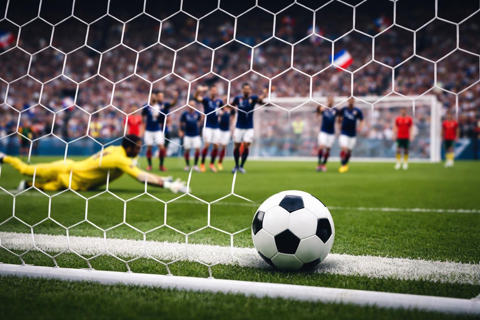 Redaktionelle Szene zum Thema „Frankreich schlägt Marokko 2:0 und steht als Erster im WM-Halbfinale“