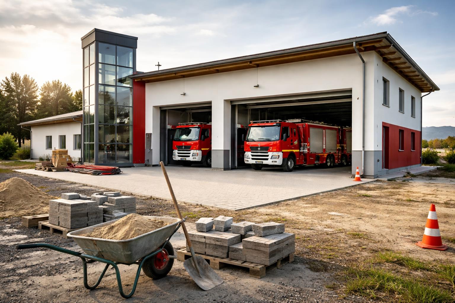 Redaktionelle Szene zum Thema „Freiwillige stemmen neues Feuerwehrhaus in Schwarzau am Steinfeld“