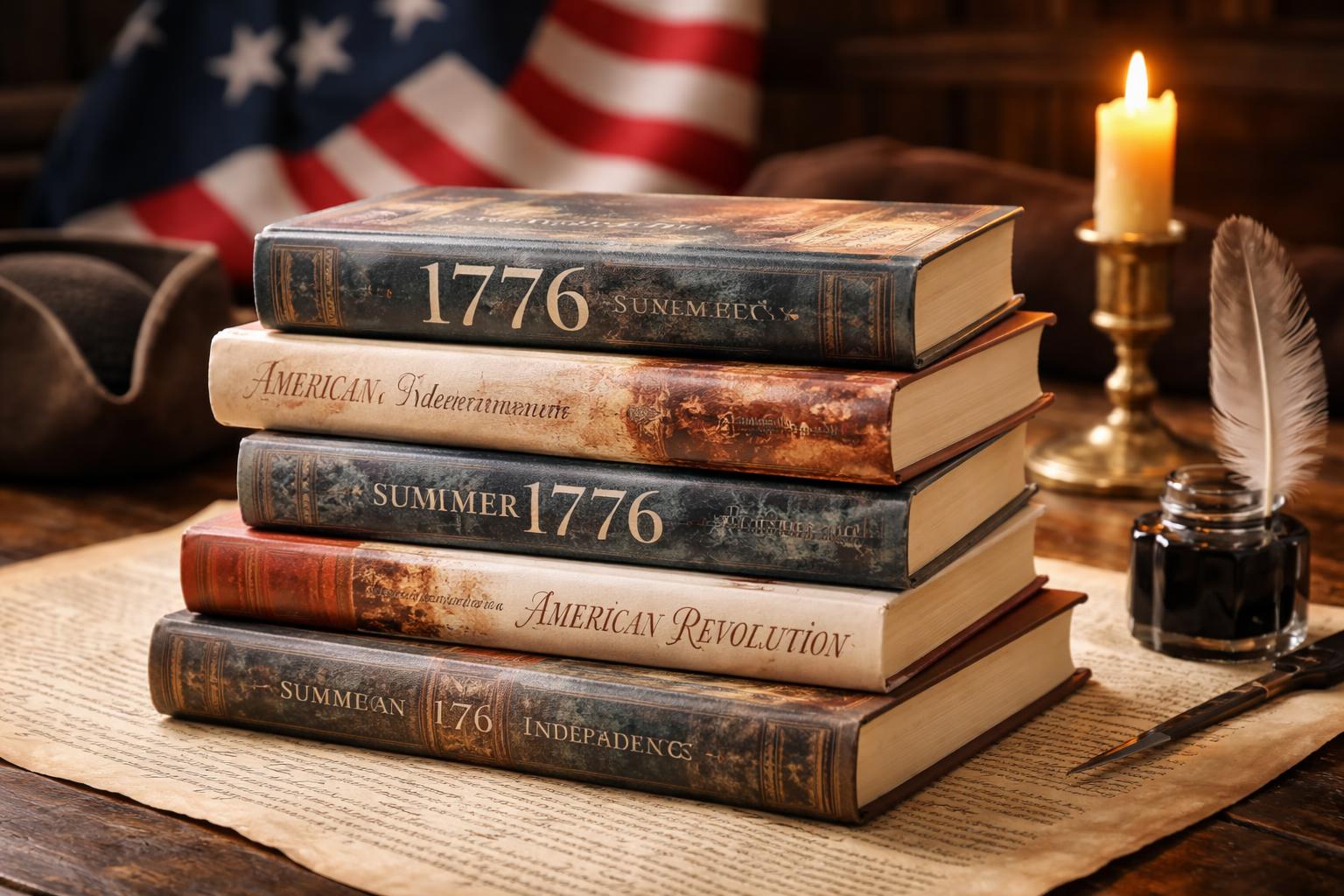 Redaktionelle Szene zum Thema „Fünf neue Bücher über den Sommer 1776 und die amerikanische Unabhängigkeit“