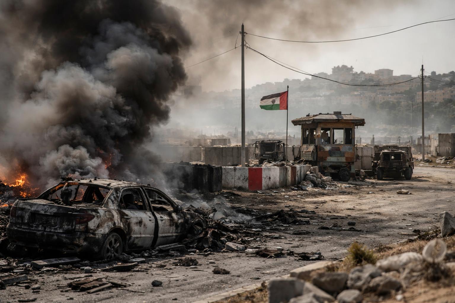 Redaktionelle Szene zum Thema „Fünf Tote bei israelischem Angriff im Gazastreifen trotz Waffenruhe“