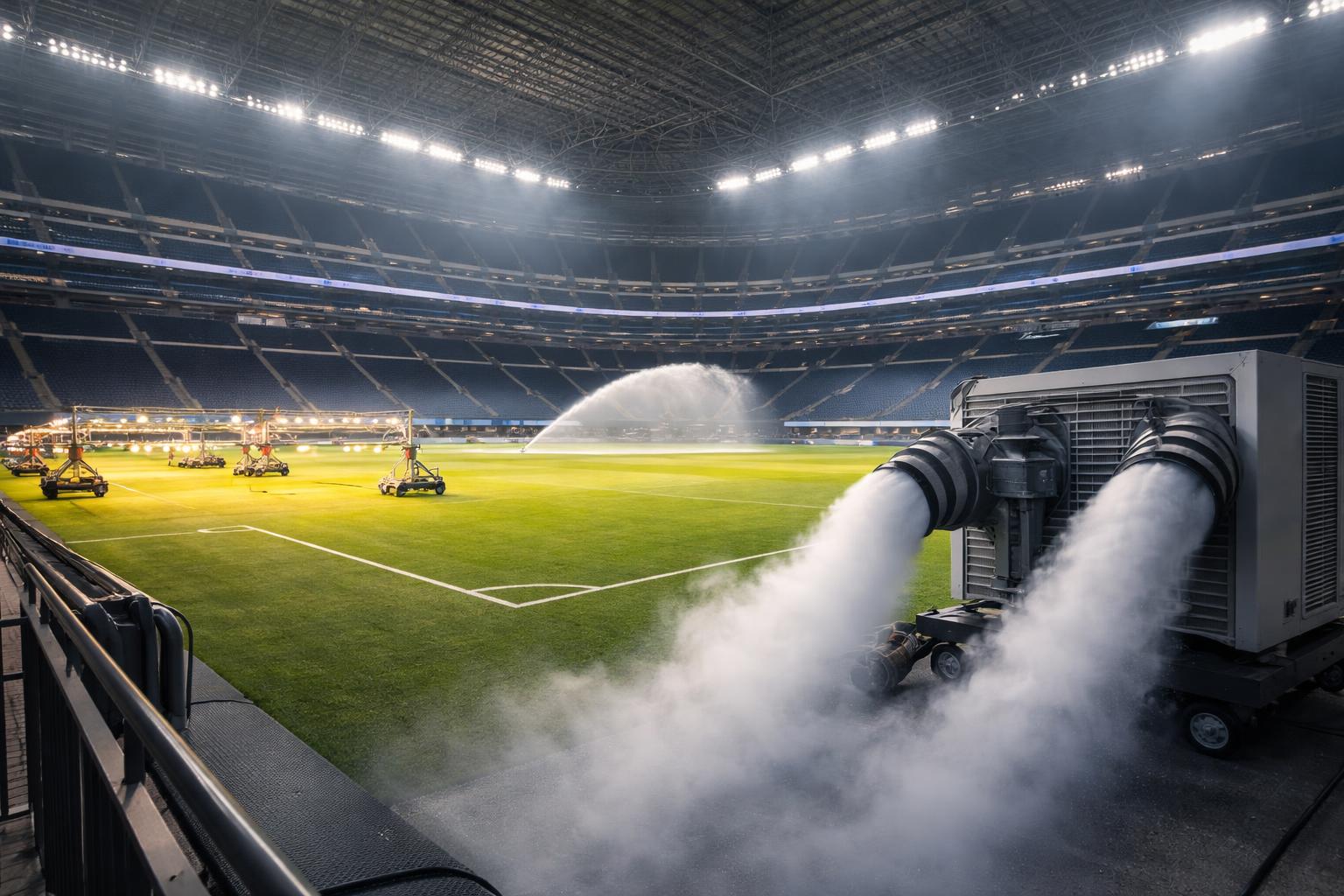Redaktionelle Szene zum Thema „Fußball, Klima und Energie: Was Spiele in Hallenstadien so teuer macht“