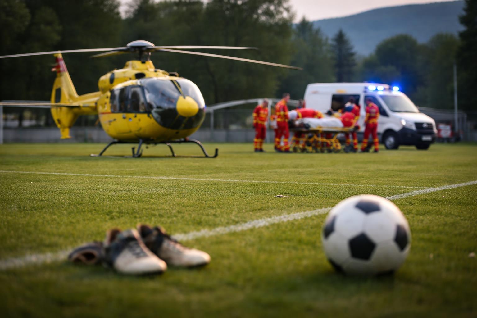 Redaktionelle Szene zum Thema „Fußballer nach Zusammenbruch auf Platz in St. Egyden im Spital behandelt“