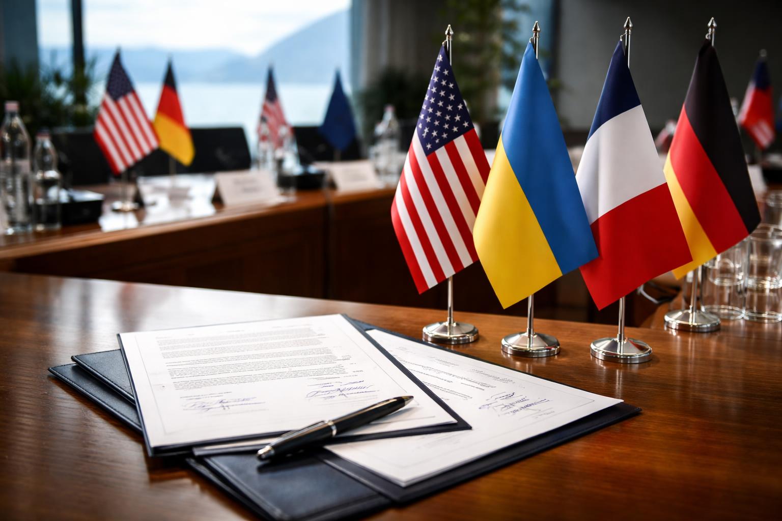 Redaktionelle Szene zum Thema „G7 in Évian: Trump dominiert Gipfel – Ukraine-Unterstützung schriftlich festgehalten“