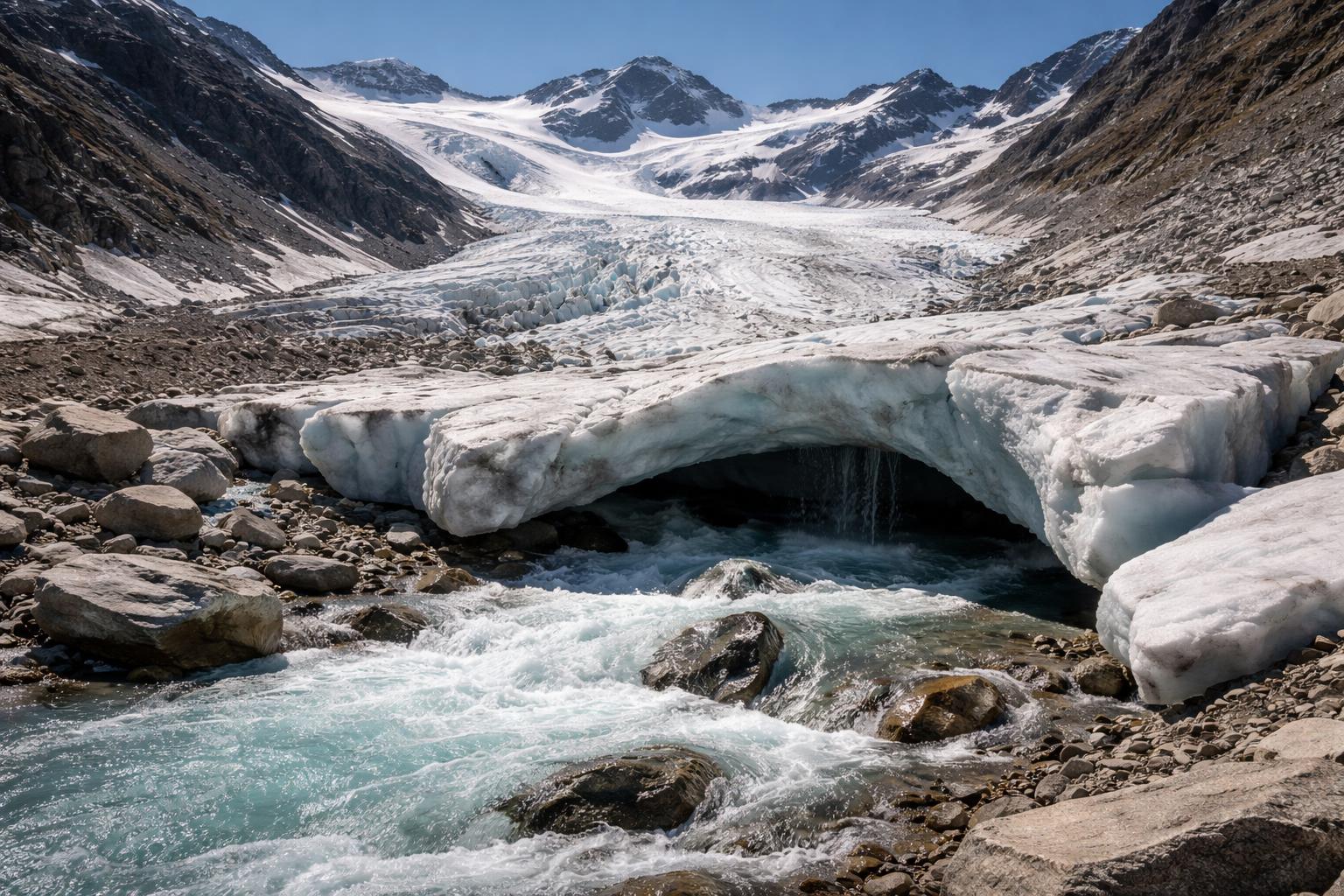 Redaktionelle Szene zum Thema „Gletscher in Österreich geraten unter Druck: Forscherin erwartet heiklen Sommer“