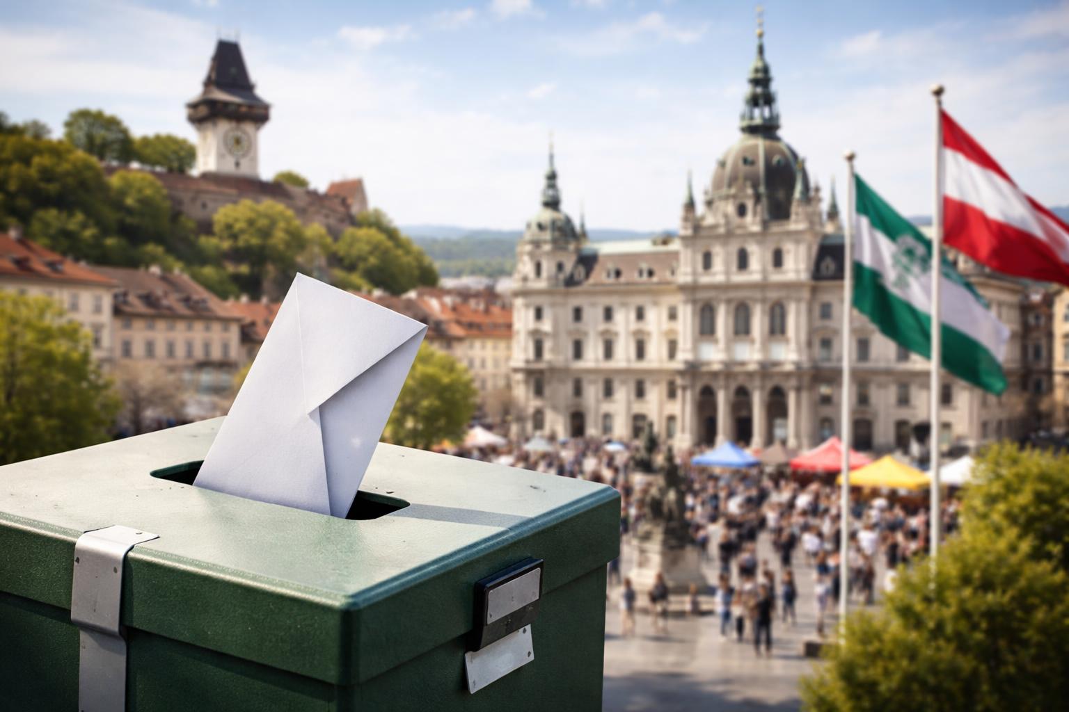Redaktionelle Szene zum Thema „Graz vor der Wahl: Kahr bleibt Favoritin, Konkurrenz ohne klares Profil“