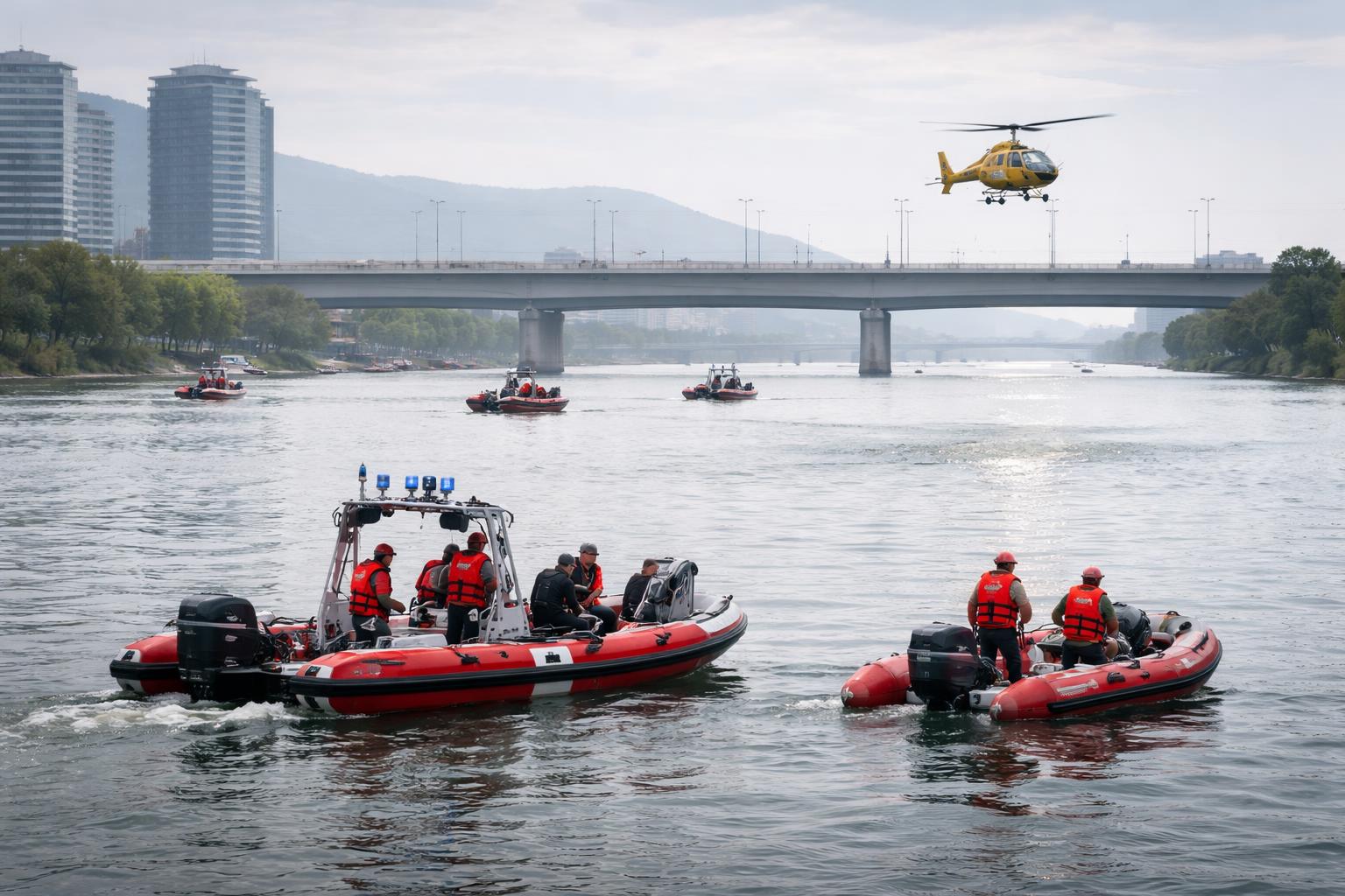 Redaktionelle Szene zum Thema „Große Suche in der Neuen Donau endete ohne Fund“