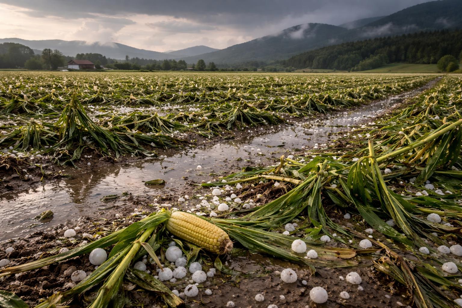 Redaktionelle Szene zum Thema „Hagel richtete in Kärnten und dem Burgenland Millionenschäden an“